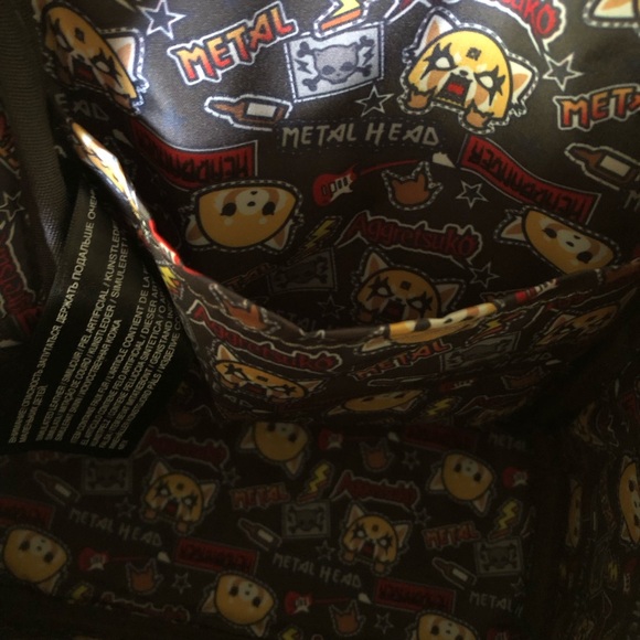 {loungefly} sanrio aggretsuko two-face cosplay backpack - Picture 12 of 15